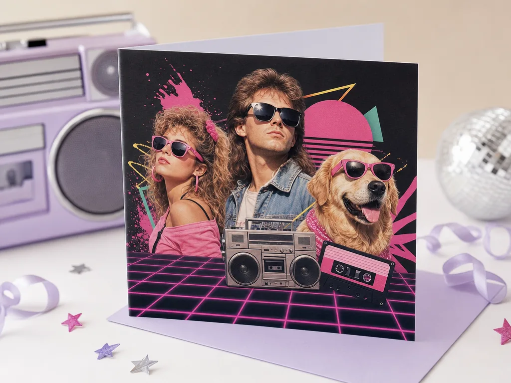 Retro 80s milestone birthday card card idea