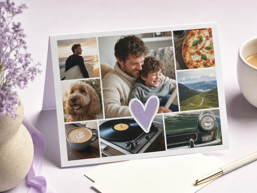 Warm Father's Day card full of Dad's favourite things card idea