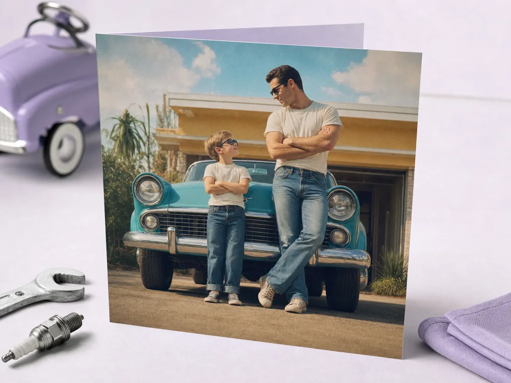 Retro Father's Day card with classic Dad energy card idea