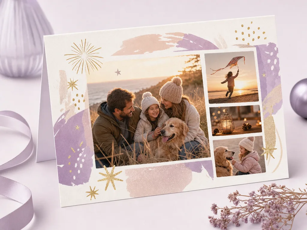 Warm New Year card full of hopeful details card idea