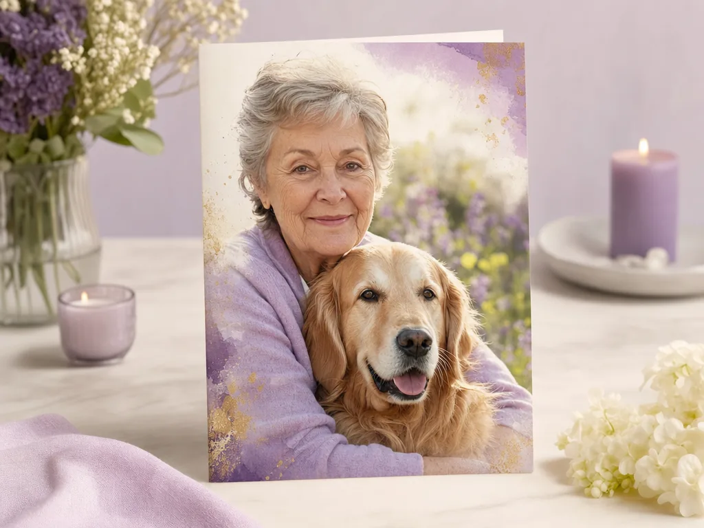 Thoughtful portrait-style sympathy card card idea
