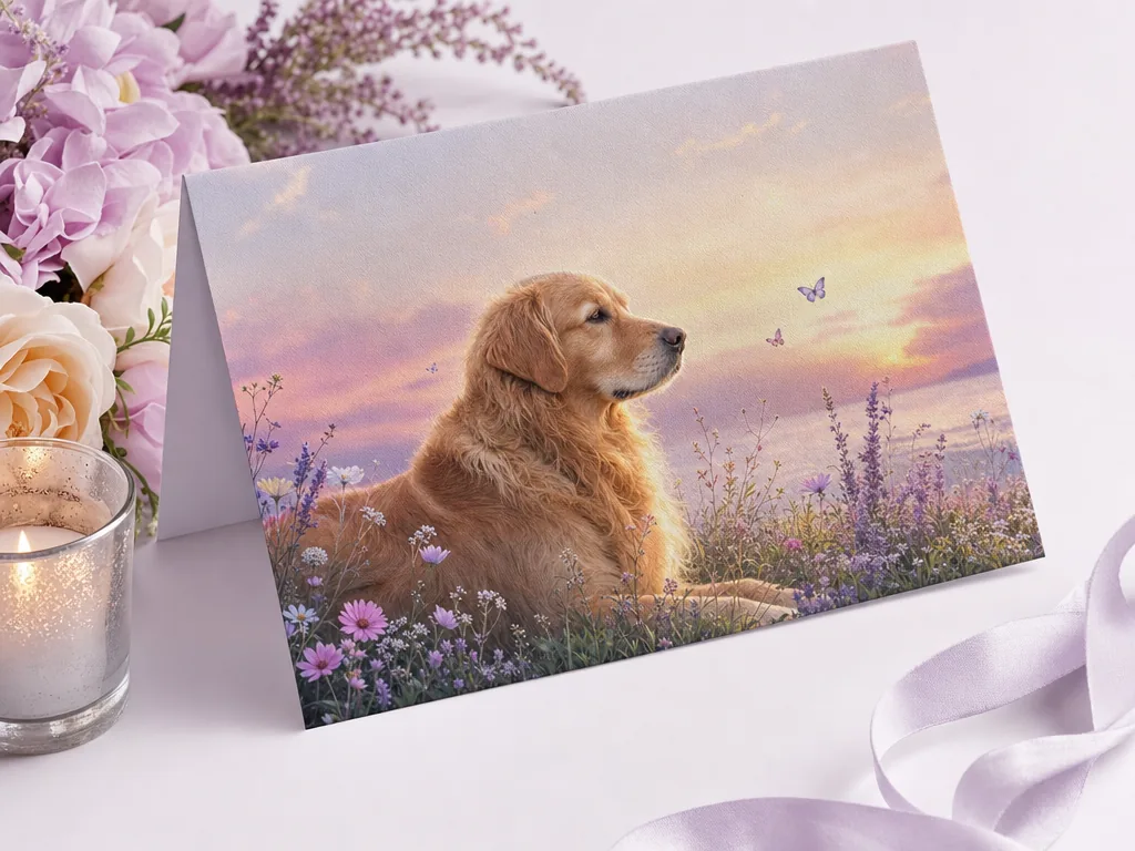 Peaceful pet remembrance card card idea