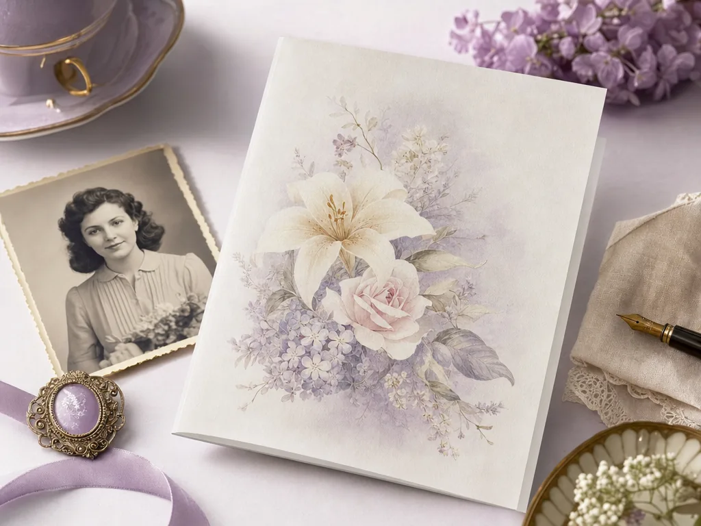 Soft vintage floral sympathy card card idea