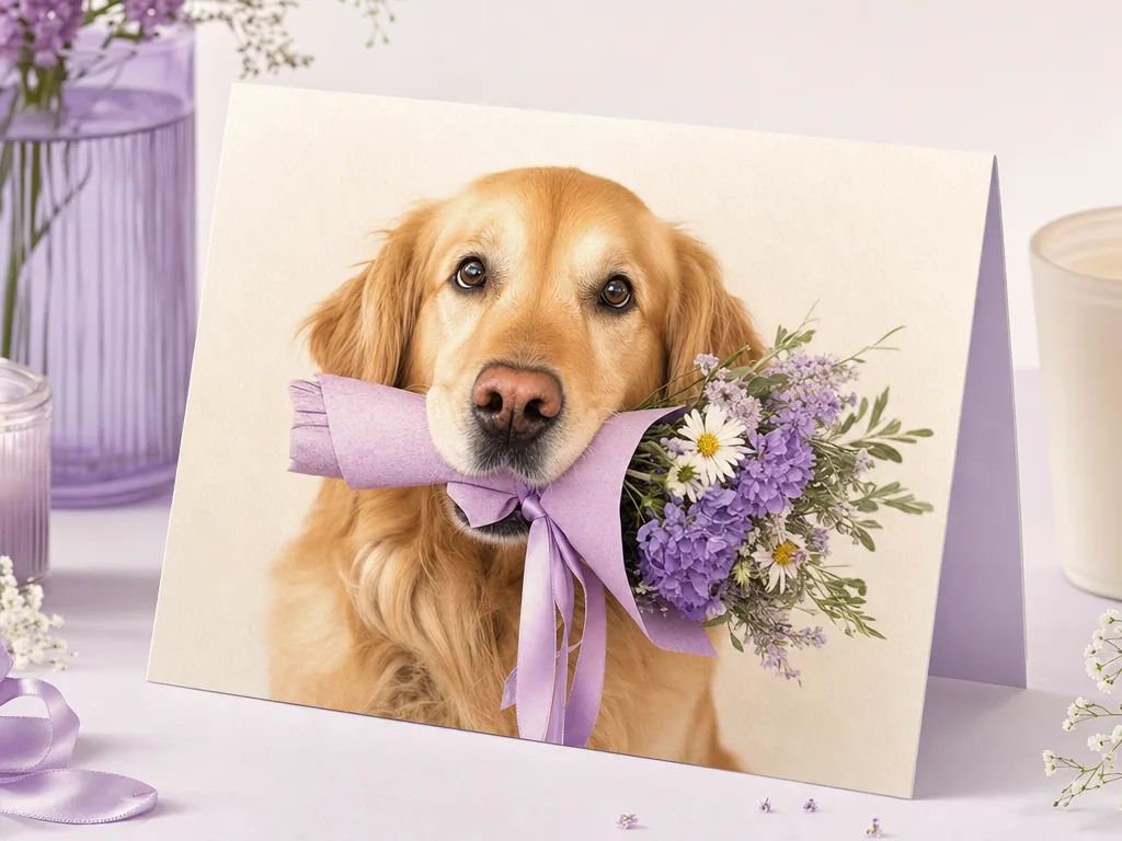 Pet saying thank you with maximum sincerity card idea