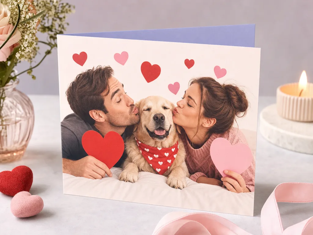 Funny Valentine's card about loving the dog almost as much card idea
