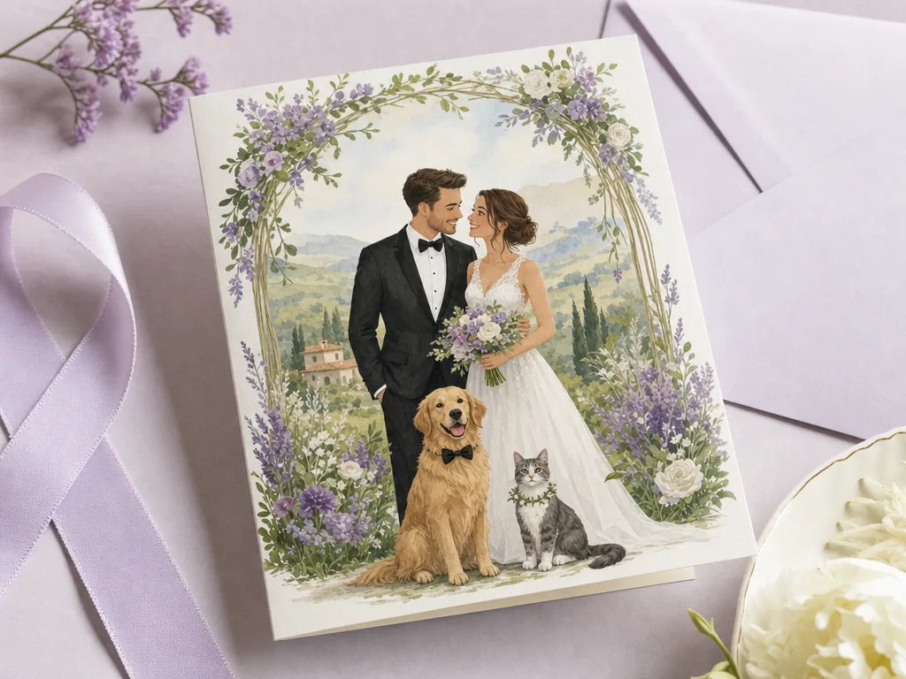 Cute newlywed card full of personal details card idea