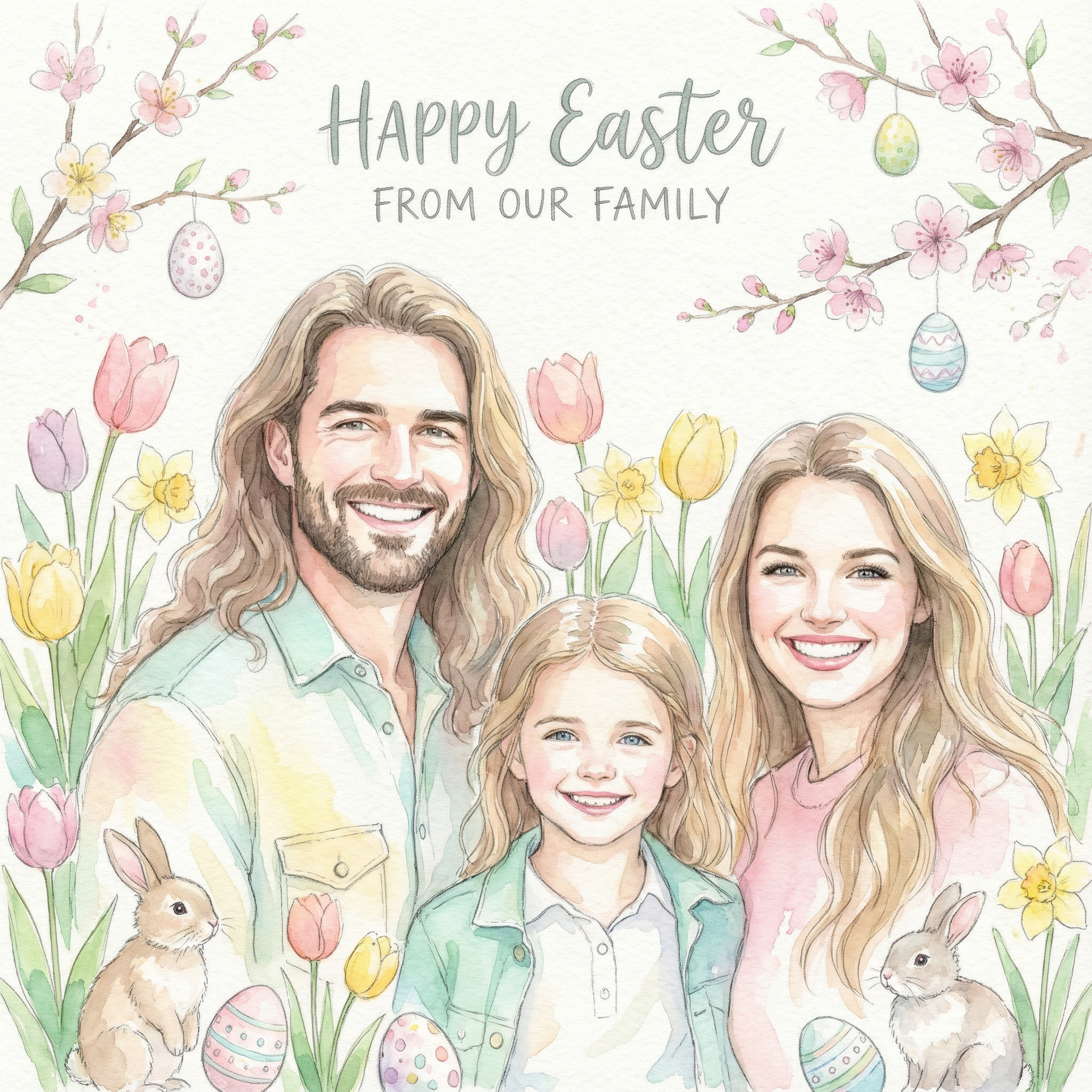 Family easter card idea