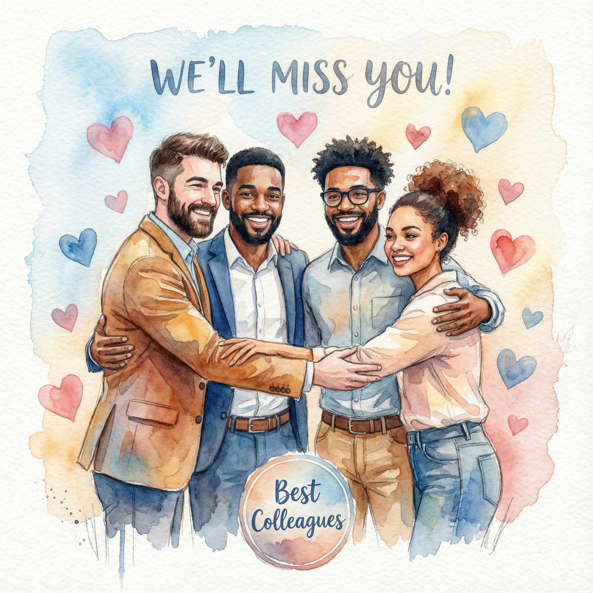 Face swap farewell card idea