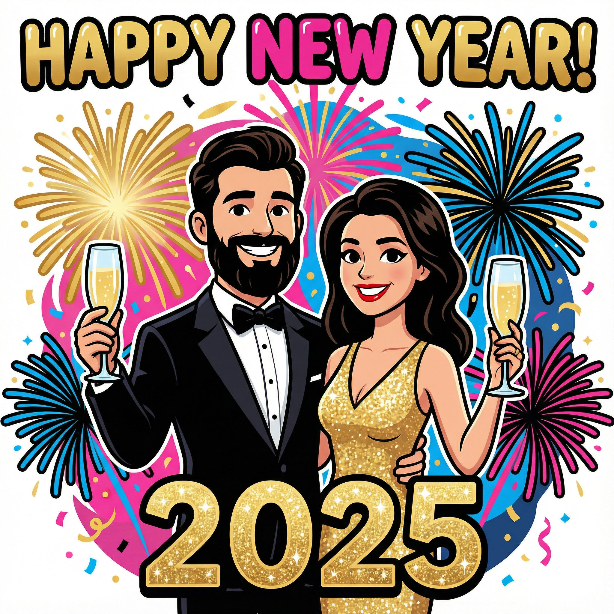 Pet new year card idea