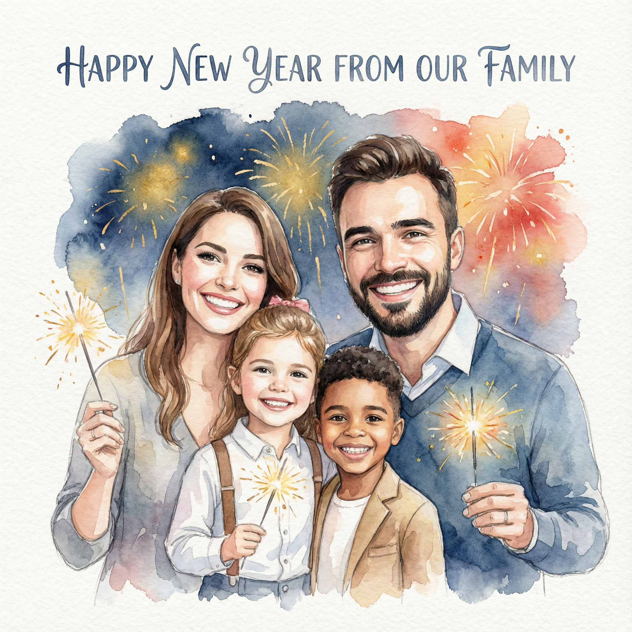 Family new year card idea
